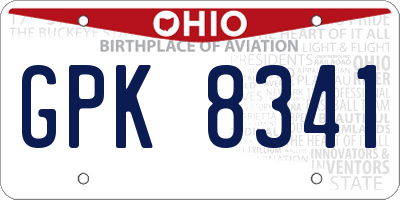OH license plate GPK8341