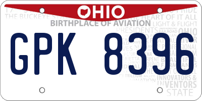 OH license plate GPK8396