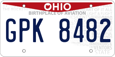 OH license plate GPK8482