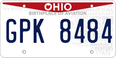 OH license plate GPK8484