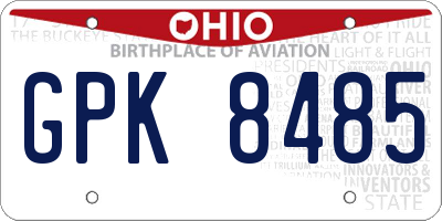 OH license plate GPK8485