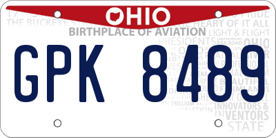 OH license plate GPK8489