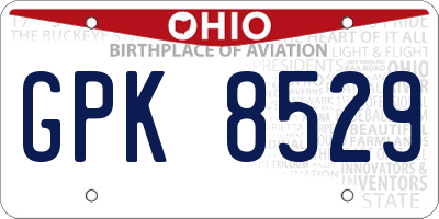 OH license plate GPK8529