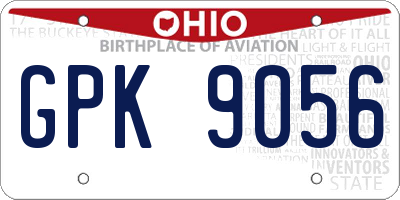 OH license plate GPK9056