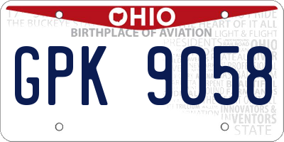 OH license plate GPK9058