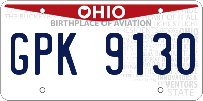 OH license plate GPK9130