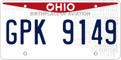OH license plate GPK9149