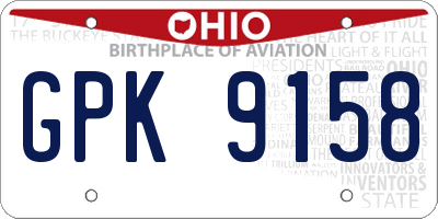 OH license plate GPK9158