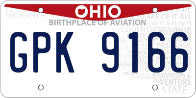 OH license plate GPK9166