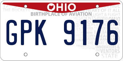 OH license plate GPK9176
