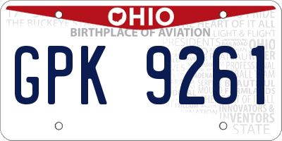 OH license plate GPK9261