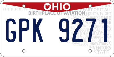 OH license plate GPK9271