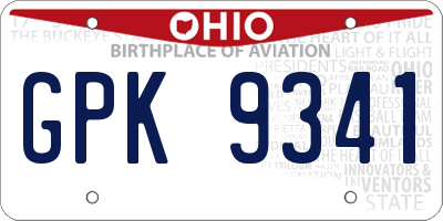 OH license plate GPK9341