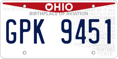 OH license plate GPK9451