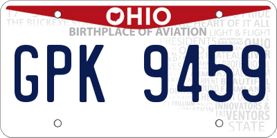 OH license plate GPK9459