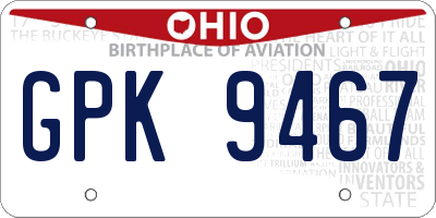 OH license plate GPK9467