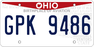 OH license plate GPK9486
