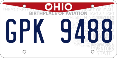OH license plate GPK9488