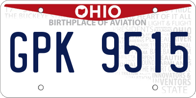 OH license plate GPK9515