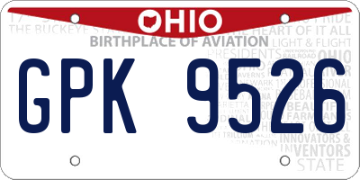 OH license plate GPK9526