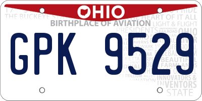 OH license plate GPK9529