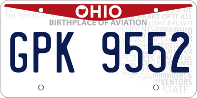 OH license plate GPK9552