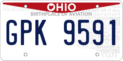 OH license plate GPK9591