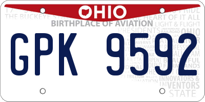 OH license plate GPK9592