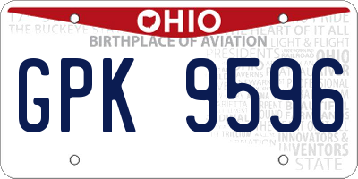 OH license plate GPK9596