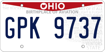 OH license plate GPK9737