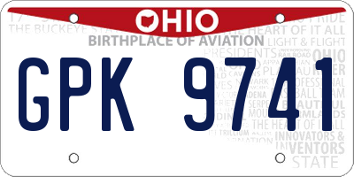 OH license plate GPK9741
