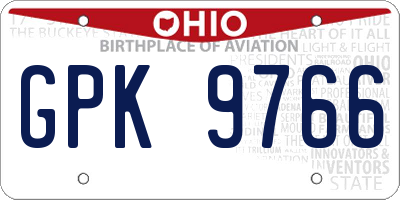 OH license plate GPK9766