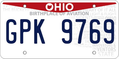 OH license plate GPK9769