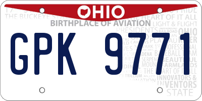 OH license plate GPK9771
