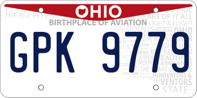 OH license plate GPK9779