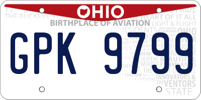 OH license plate GPK9799