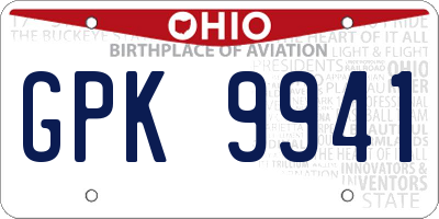 OH license plate GPK9941