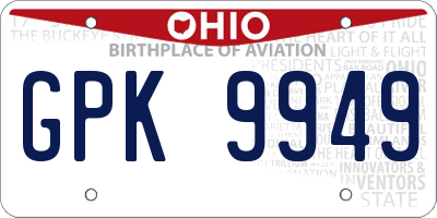 OH license plate GPK9949