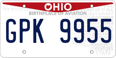 OH license plate GPK9955