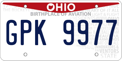 OH license plate GPK9977