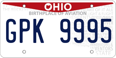 OH license plate GPK9995