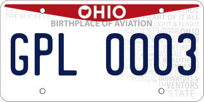 OH license plate GPL0003