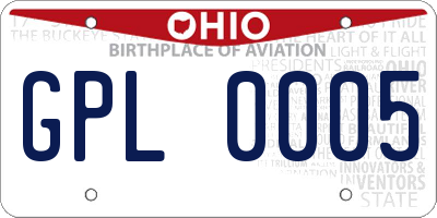 OH license plate GPL0005