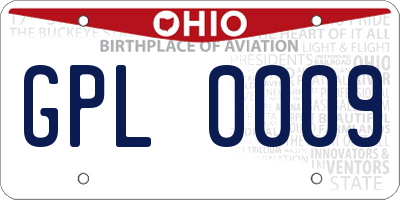 OH license plate GPL0009