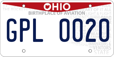OH license plate GPL0020