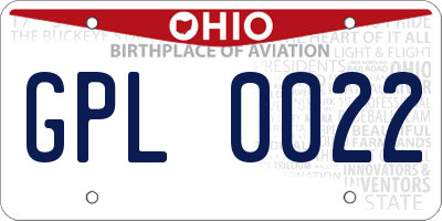 OH license plate GPL0022