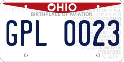 OH license plate GPL0023