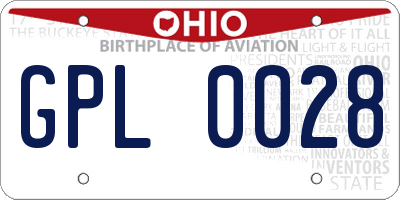 OH license plate GPL0028