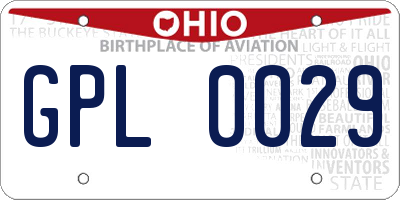 OH license plate GPL0029