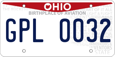 OH license plate GPL0032